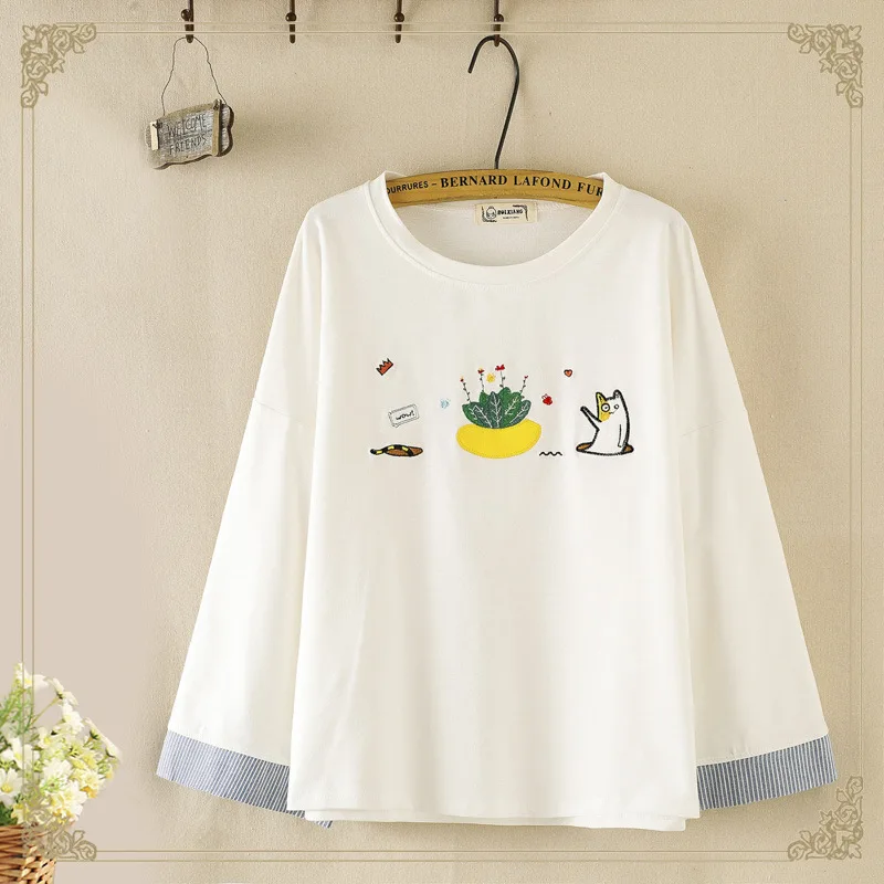 Женский свитер для студентов; сезон весна-осень; Новинка года; Свободный пуловер в студенческом стиле с героями мультфильмов; толстовка с круглым воротником и длинными рукавами