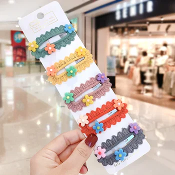 

New Children Cute Candy Knitting Hollow Flower Ornament Hair Clips Girls Lovely Acrylic Barrettes Hairpins Kids Hair Accessories