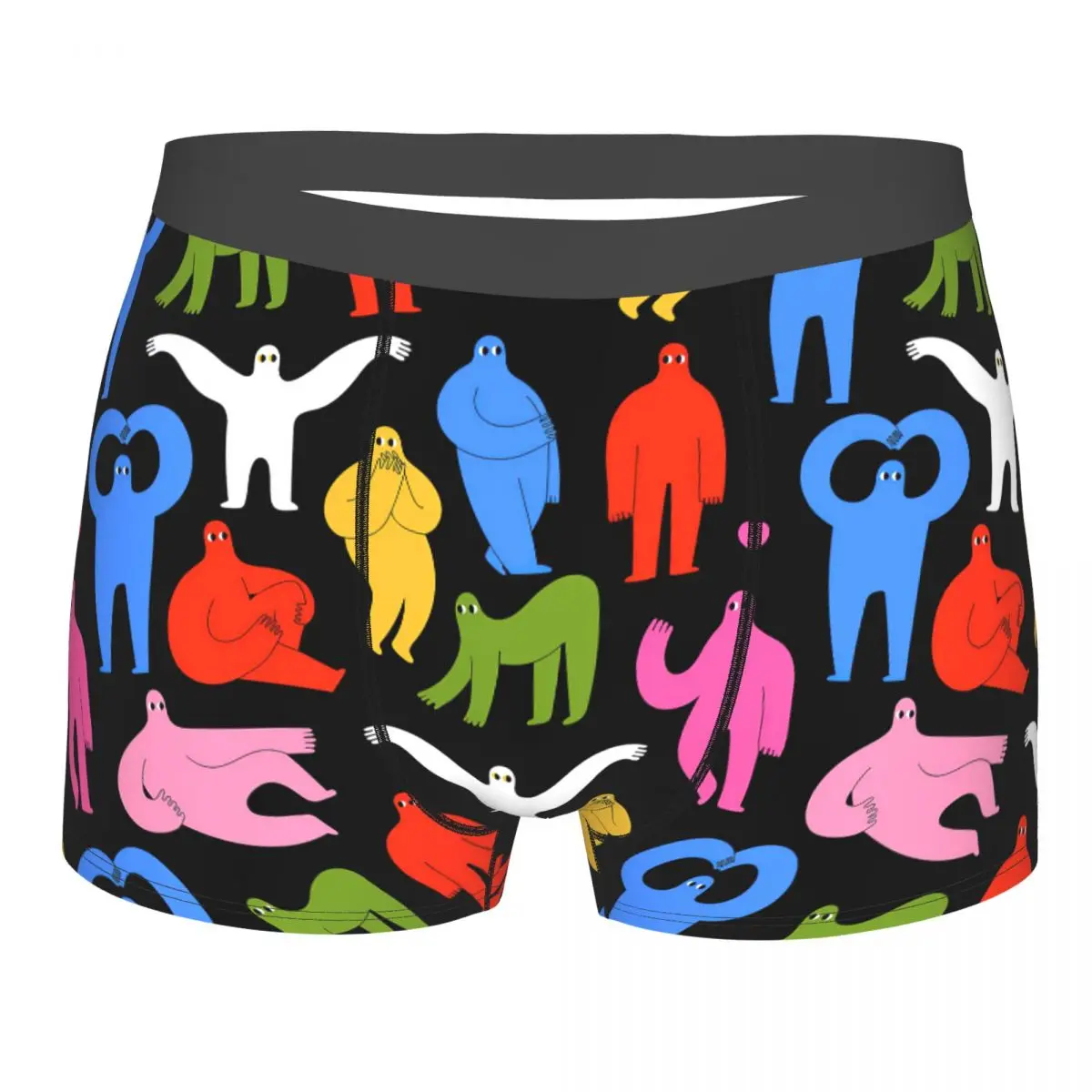 Abstract Colorful People Underpants Breathbale Panties Male Underwear Print Shorts Boxer Briefs genuine belt male genuine leather pure cowhide automatic buckle young people trendy belt business casual pants belt