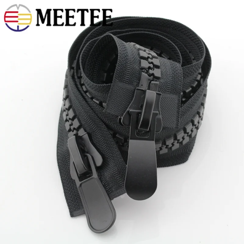 Meetee 20 # экстра большие полимерные молнии черные двойные слайдеры с открытым