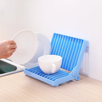 

12slots Easy Clean Solid PP Drain Frame Dish Rack Drying Holder Collapsible Design Drainer Space Saving Home Kitchen Rectangle