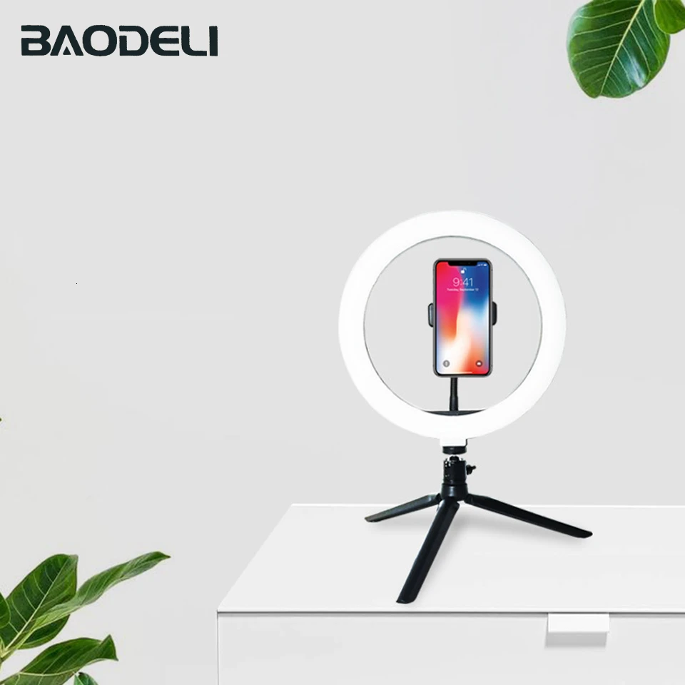 

BAODELI Aluminum Blog Broadcast Light Tripe Protable Led Make Up Mini Tripod For Phone Mobile Iphone Smartphone Xiaomi Huawei