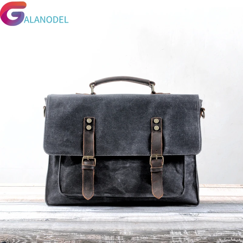 

GALANODEL Crossbody Retro Workwear Handbags Art Canvas GALANODEL Men Street Trend Postman Computer College Fresh Shoulder Bag