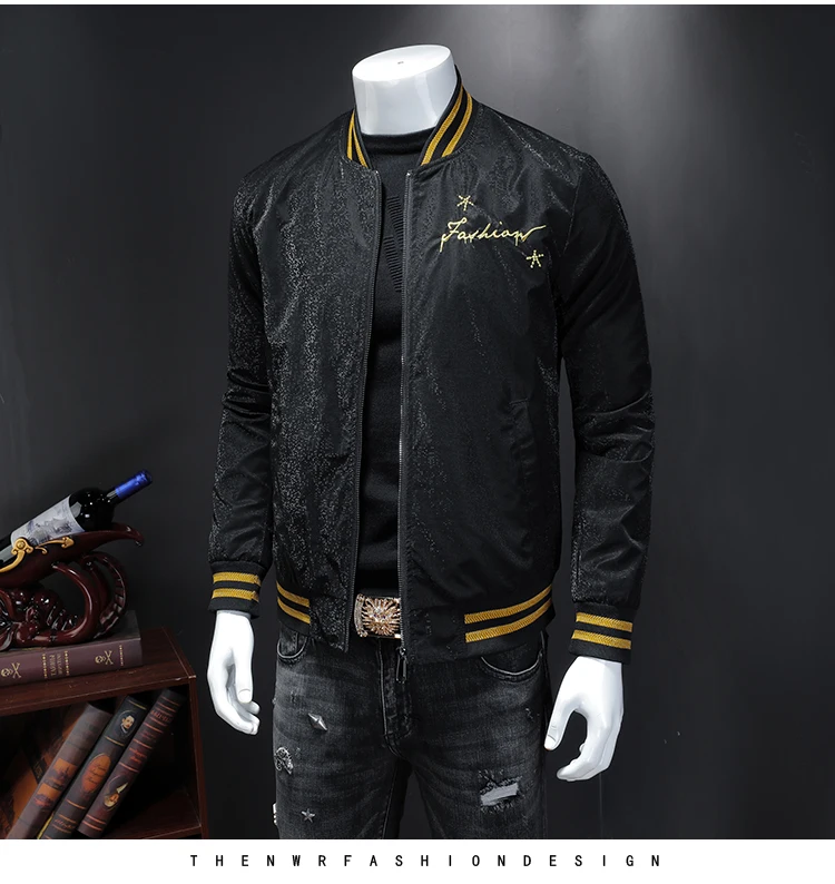 Мужская куртка qiu dong's personity и модная куртка с вышивкой для досуга, костюм мужской Артикул 19314 P185