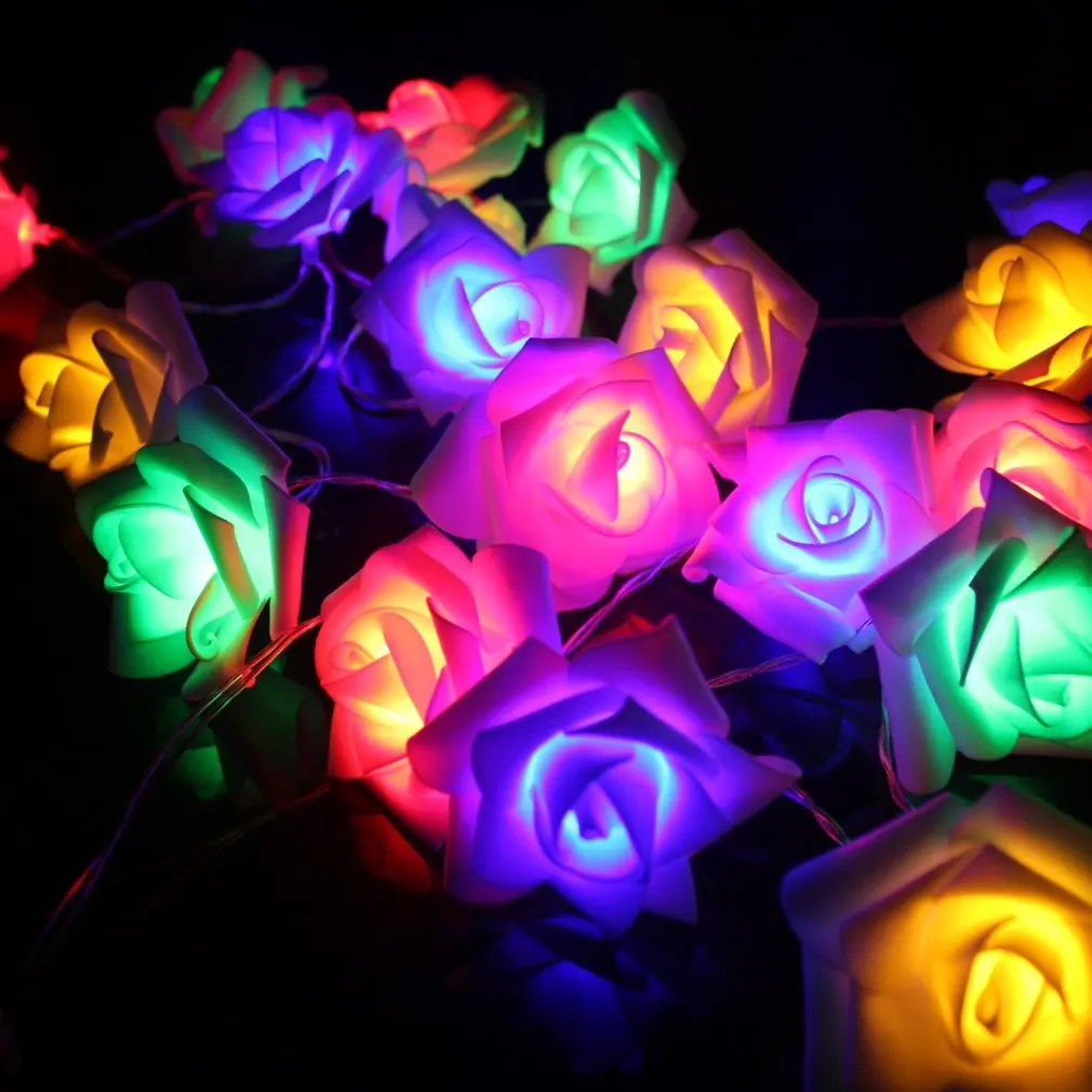 ICOCO красивый дизайн солнечные 20LED гирлянды вечерние события Декор для рождества, дня рождения Роза форма свет
