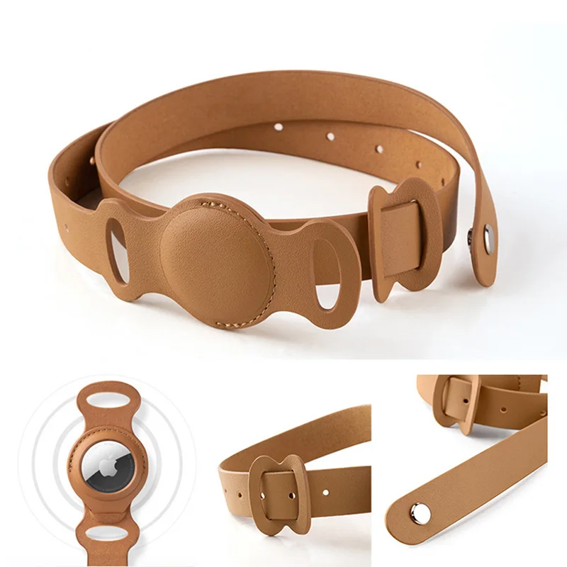 Apple Airtags 위치 추적기 애완 동물 분실 방지 장치 AirTag 액세서리 용 기존 Airtag 케이스 가죽 개 고양이 견인 칼라