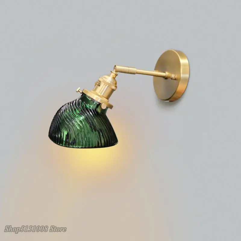 VintageWallLightsGreenglassLampshadeFoyerBedroomBedsideWall