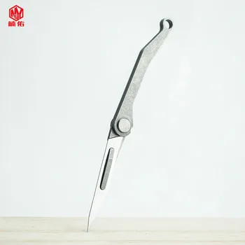 

1PC Mini Titanium Alloy Knife Folding Knife Utility Knife Outdoor EmergencyEDC Portable Keychain Tool Unpacking Unboxing Knife