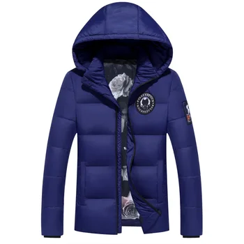 

2019 new teen men's down jacket Short hooded thick embroidered standard warm winter coat winter down jacket Casual Mens Jackets