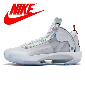 

Jordan Shoes Nike Air Jordan 34 White Iride Women's Basketball Shoes Eclipse High-top Jordan Shoes Basketball Sneakers