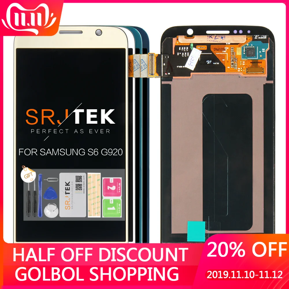 

Warranty 5.1'' Super AMOLED LCD for SAMSUNG Galaxy S6 LCD Display G920 SM-G920F G920F G920FD Touch Screen Digitizer