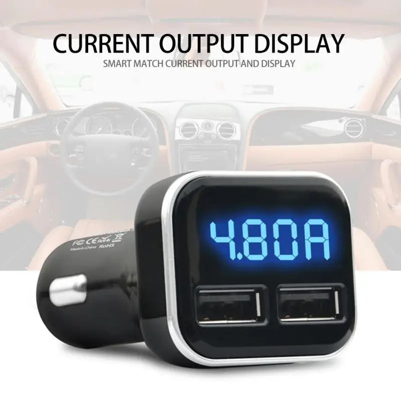 Автомобильный Зарядное устройство 4 в 1 Dual USB Порты и разъёмы 4.8A Quick Charge