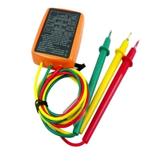 Тестер чередования фаз индикатор 3 фазы вращаемое измерительное устройство цифровой фазоуказатель детектор Светодиодный измерительный прибор 60V~ 600VAC