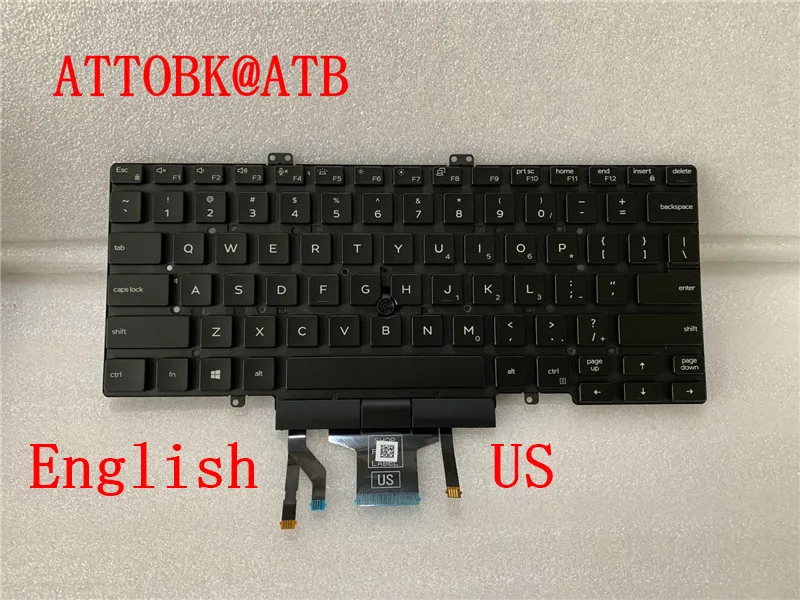 Teclado para Dell Latitude 5400 5401 5410 5411 03c7cj 3c7cj 3j9fc com Teclado Trackpoint Retroiluminado Novo us gr fr sp la ar uk - Imagem 3