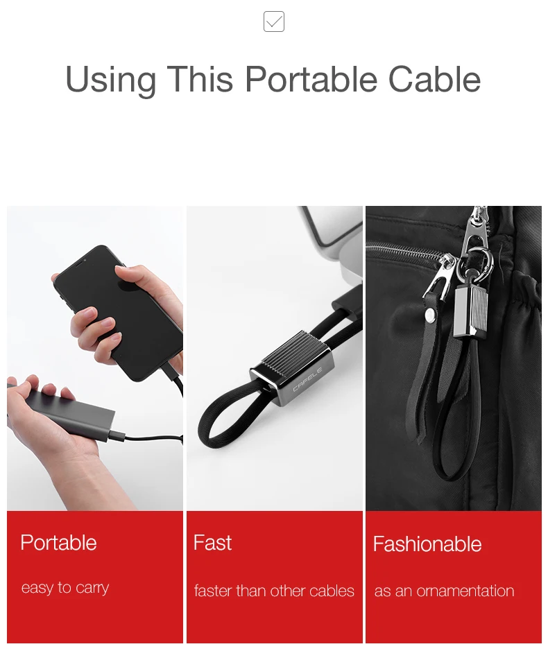 Cafele 2 в 1 для Apple ios usb зарядный кабель брелок мини выдвижной кабель для iphone XS MAX XR X 8 7 6 6S Plus зарядный провод