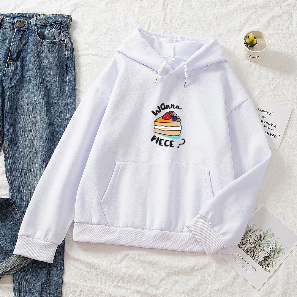 

Winter Cake Letter Print Hoodies Women Korean Oversize Pullovers Kawaii Cotton Hoodie Warm Female Streetwear Sweatshirts Gift
