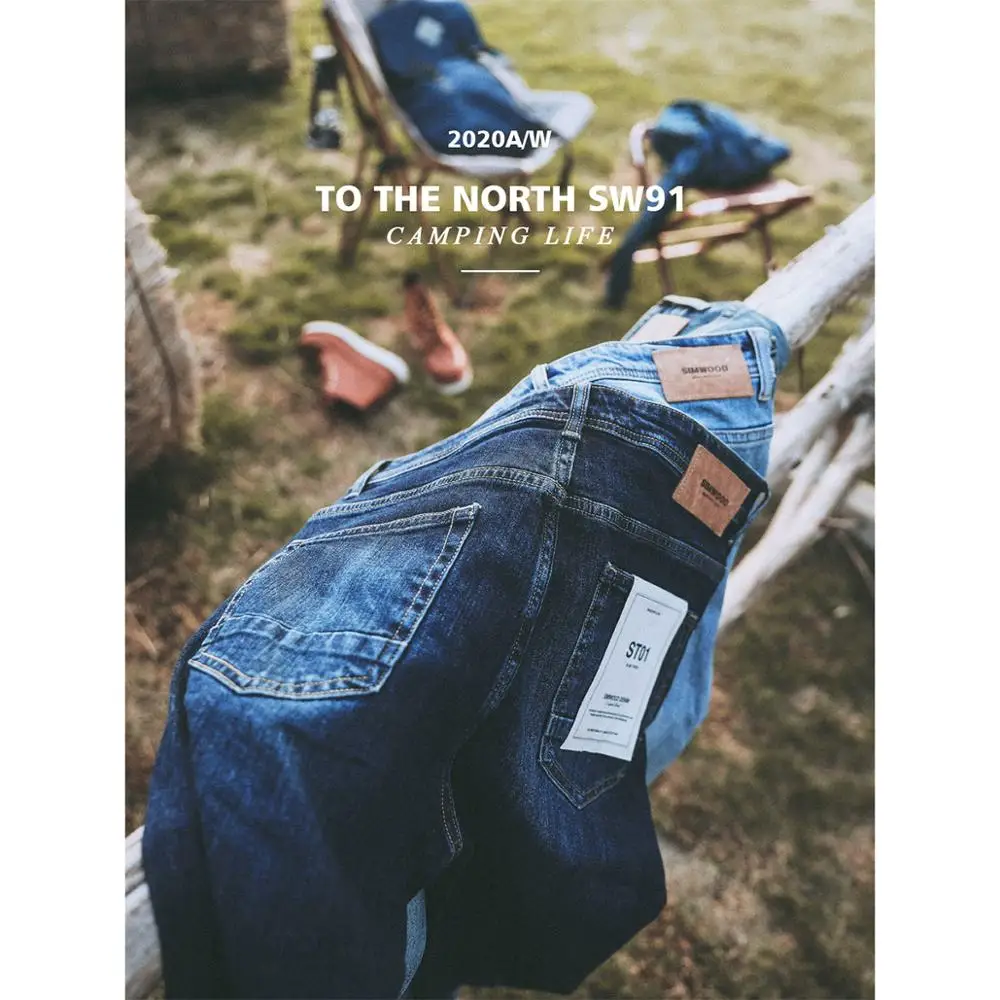 Washed Jeans Slim-Fit Denim Trousers Spring Men New Winter SJ170768 Laser Classical SIWMOOD