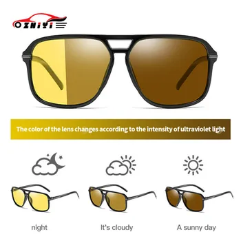 

ZHIYI Brand Retro Photochromic Polarized Sunglasses Anti-Glaring Night Vision Goggles HD Day and Night Driving Glasses For Car