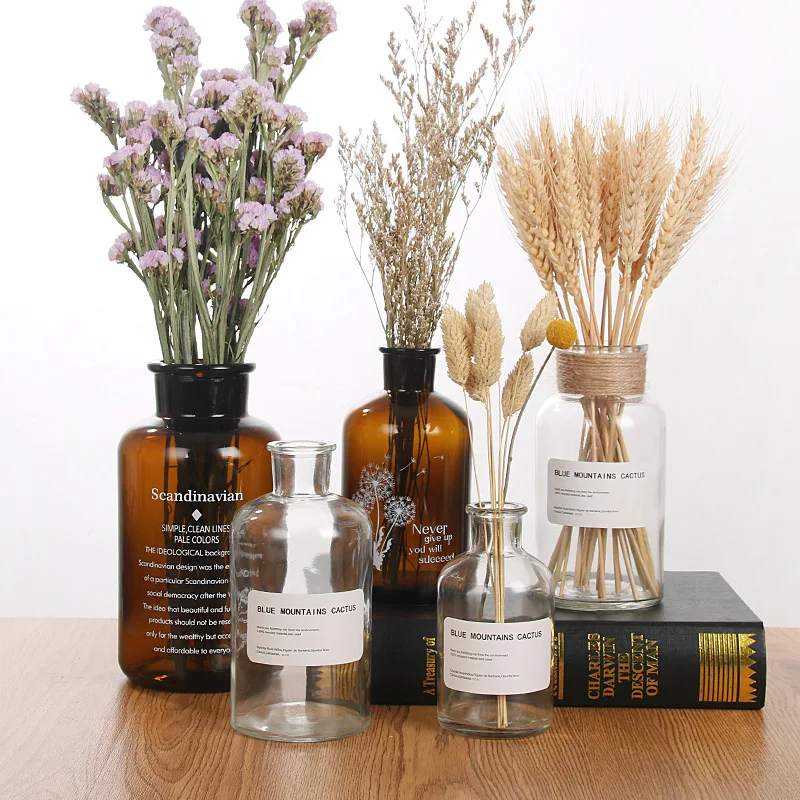 

Crystal Vase Glass Vase Home Decoration Accessories Modern Simple Style Unique Free Rope and Sticker ( No Flower In Order )