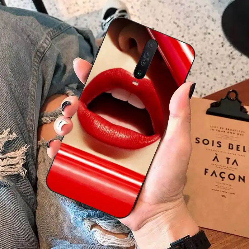 TOPLBPCS с красными сексуальными губами girl Luxury Korea Monroe чехол для телефона Cover RedMi 8 9 4X 5