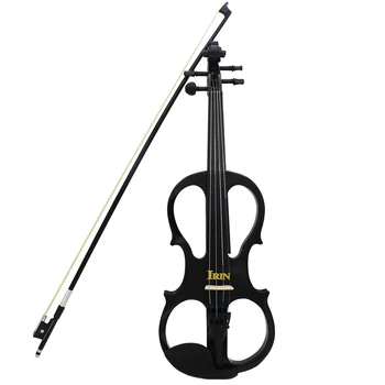 

4/4 Electric Violin Fiddle Stringed Instrument with Wood Maple Ebony Fittings Cable Headphone Case for Music Lovers Beginners