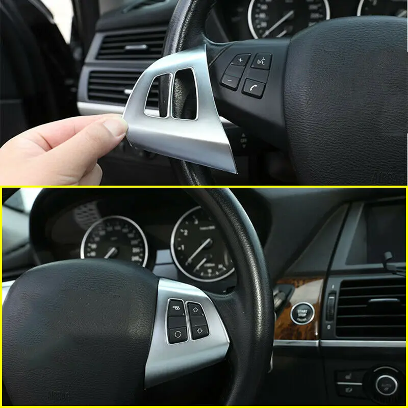 

Replacement Steering Wheel Trim Decorative Interior For BMW X5 E70 2008-2013 Accessory Matte
