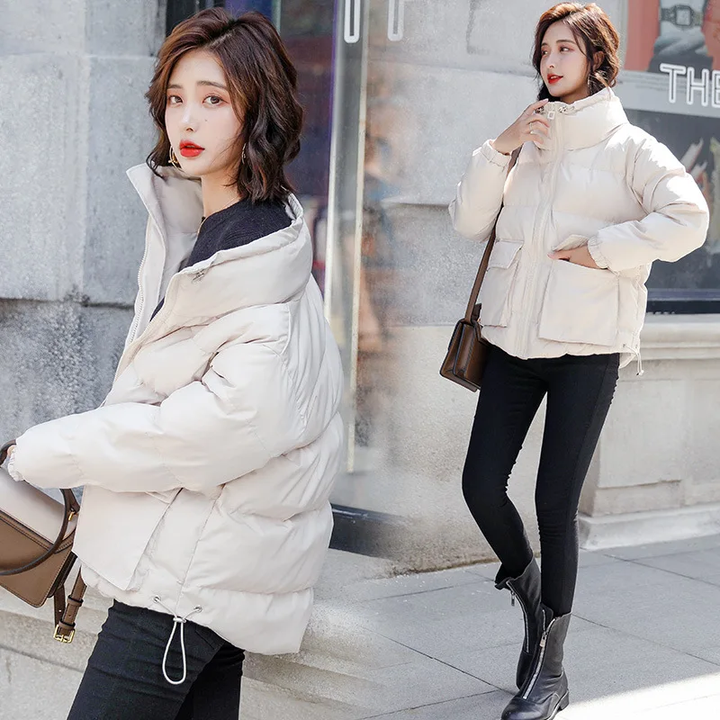 

Winter Short-height Cotton Coat Women's 2018 New Style Korean-style Short-Style Students Korean-style BF Loose Winter Workwear C