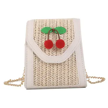 

New Women Bag Lady Lovely Straw Leather Shoulder Bag Tote Handbag Satchel Fashion Princess Messenger Crossbody Travel Beach
