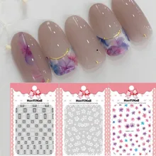 Японский стиль АМА синхронный стиль маникюрный Smudge-style клейкая бумага Smudge Сетка Лепесток стикер для ногтей полупроницаемый 3D F