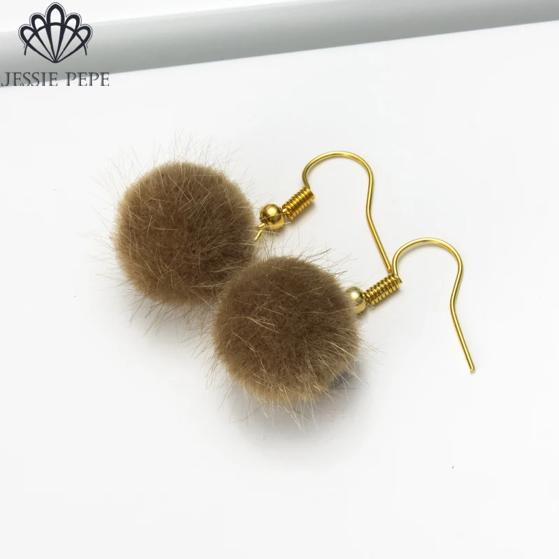 

Jessiepepe 2019 Summer New Arrival Drop Earrings Fashion Jewelry Hairball Earrings Gift For Her Two Colors #CP002
