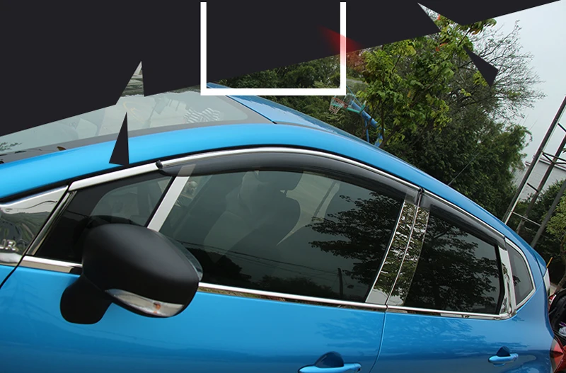 Защитный козырек от солнца и дождя для Renault Captur Samsung QM3 2013 2014 2015|deflector|deflector renaultdeflector