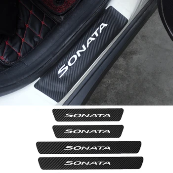 

4PCS Door Threshold Guard Car Door Sill Scuff Plate Pedal Cover For Hyundai SONATA Tucson ix35 Creta Elantra Accent i20 i40 i30