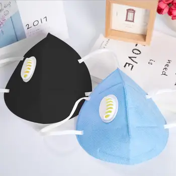 

2/5PCS ffp3 Adult Vertical Folding Nonwoven Valved Dust Mask PM 2.5 Respirator Mouth Mask With Valve Gauze Haza Mask