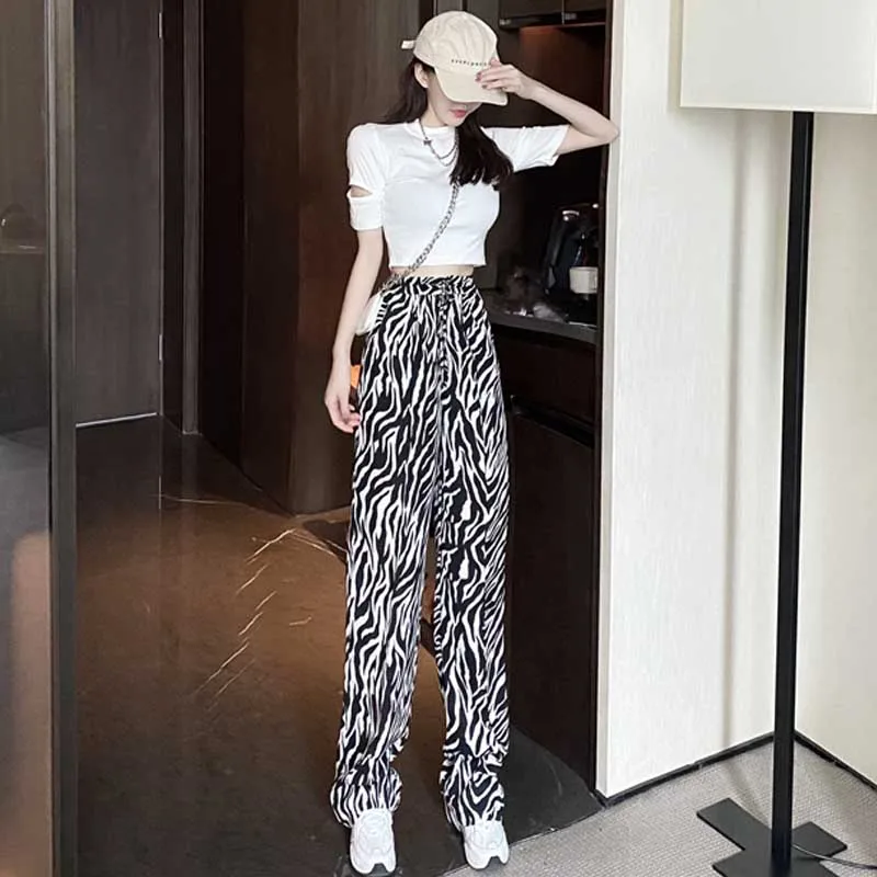 One-Piece For Female Trousers 2020 New Summer Fashion Plus Size Casual Leopard Print Pants Vintage Women Loose High Waist Pants