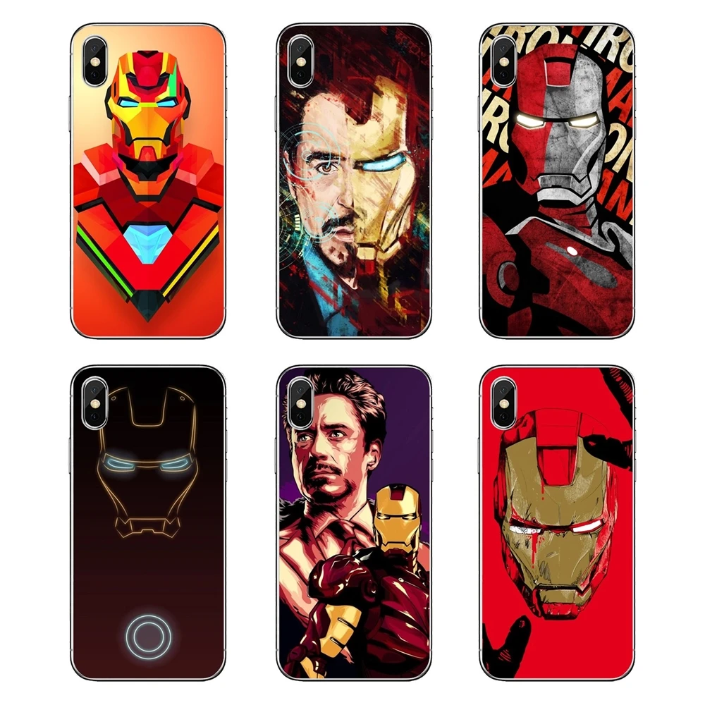 super hero Iron Man Transparent Soft Shell Covers For iPod Touch iPhone 4 4S 5 5S 5C SE 6 6S 7 8 X XR XS Plus MAX |