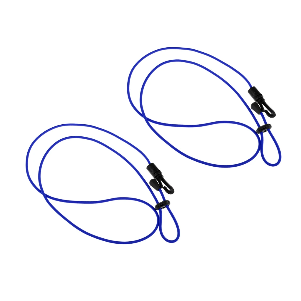 Pack of 2) 4mm 113cm Adjustable Elastic Safety Kayak Paddle / Fishing Rod Leash Clip Tie Tether Lanyard Accessories