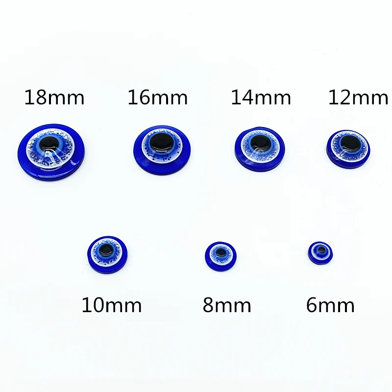 6mm 8mm 10mm Blue Round Spacer Beads Evil Eye Beads Stripe Resin Spacer  Beads For Jewelry Making DIY Bracelet Necklace Charms
