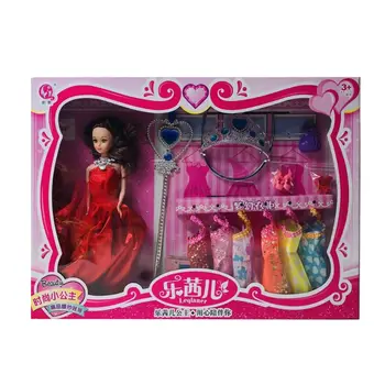

Barbie Doll Dressup Set Girls Toys Dresses Shoes Crown Role Play Kids Gift Barbie Doll Dressup Set