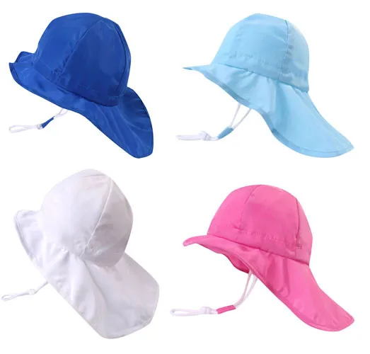 Летняя Детская Солнцезащитная шляпа, Детская уличная накидка на шею с защитой от УФ-лучей, пляжная кепка, новая детская шапочка для плавания для мальчиков и девочек# D6