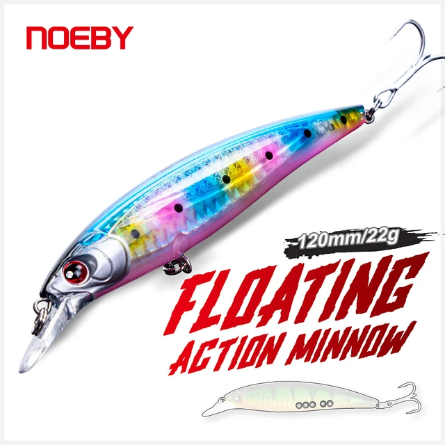 Noeby Long Casting Minnow 100mm 14g 120mm 22g Floating Fishing Lure  Jerkbait Wobbler Hard Bait For Bass Saltwater Fishing Lures - Fishing Lures  - AliExpress