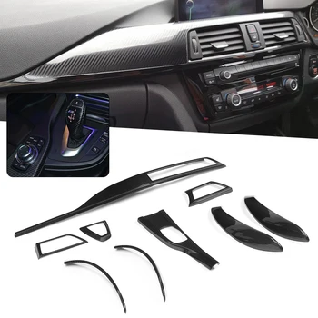 

9Pcs/Set Dry Carbon Fiber Interior Decorative Trim Fit for 3/4series F30 F31 F32 F33 F36 RHD Car Styling
