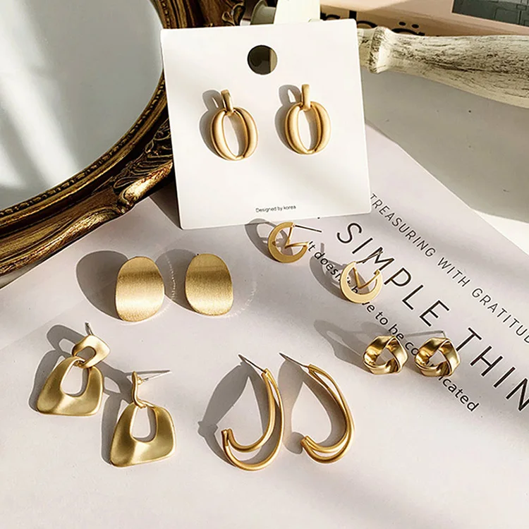 Модные геометрические металлические круглые массивные Висячие серьги для женщин современные ювелирные изделия золотые Висячие серьги-капли в подарок