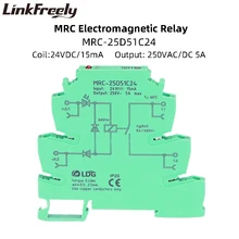 Релейный модуль интерфейса электромагнитной катушки MRC-25D51C24 1 без, Din, 24 В постоянного тока, вход 5 А, 250 В постоянного тока/выход переменного т...