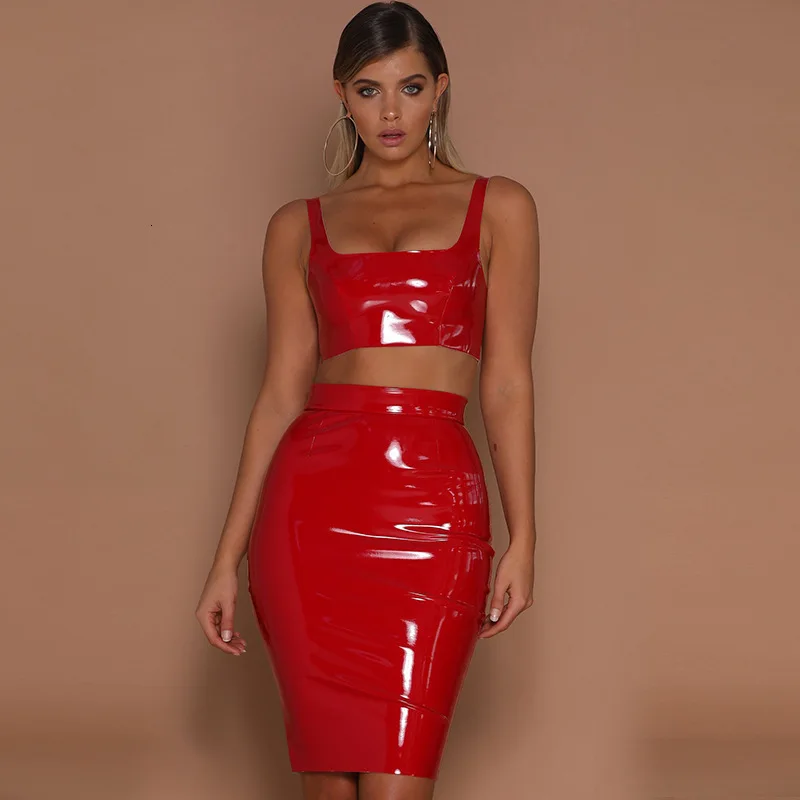 Yissang 2018 Новая Осенняя сексуальная кожаная юбка Bodycon Pu Формальные юбки вечерние Клубные уличные с высокой талией Миди юбка черная юбка