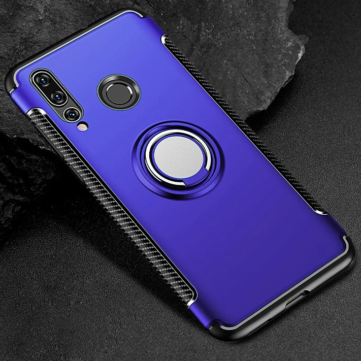 BSBlue Чехол для huawei P20 P10 P30 P Smart Plus Honor 9 10 10i Lite 20 Pro NOVA 3 3i 5 mate 10 20 Lite автомобильный держатель Тонкий чехол с кольцом s - Цвет: BSBlue