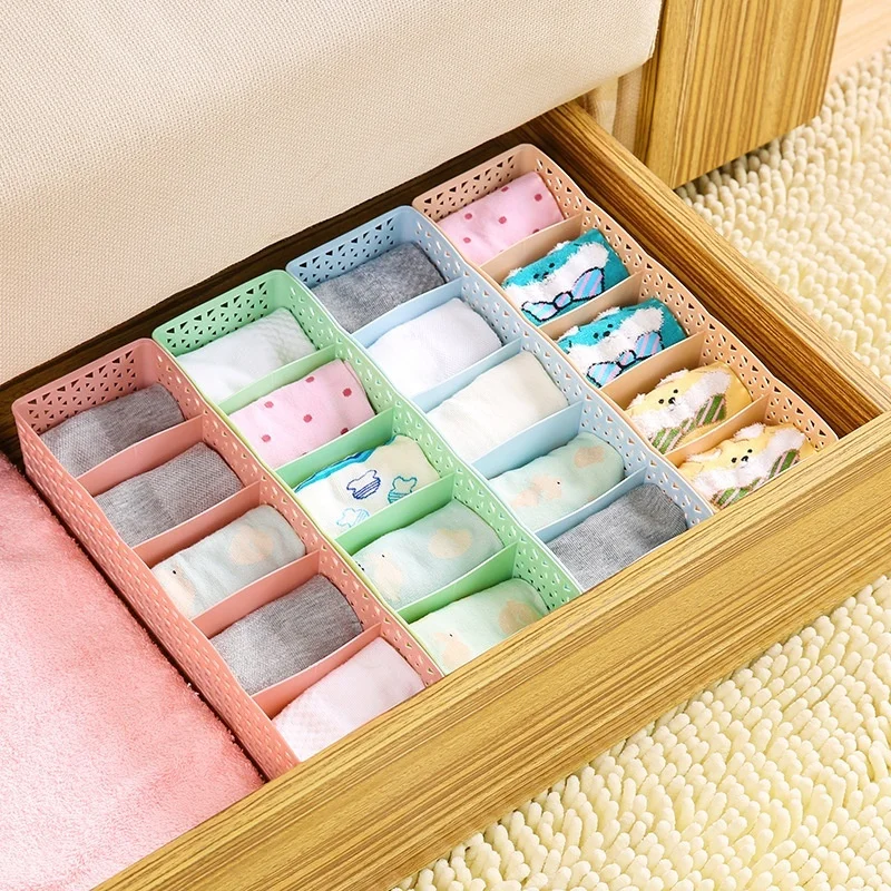5 Cells Plastic Socks Drawer Underweartie Bra Organizer Storage