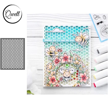 

QWELL Micro Hexagon Rectangle Frame Cover Diecut Metal Cutting Dies Set DIY Scrapbooking Craft Paper Cards 2020 New