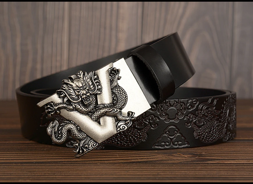 Luxury V Dragon Automatic Buckle Dress Belts | Jewelry Addicts