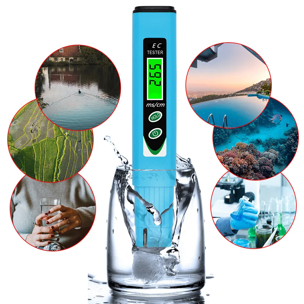 EC Meter LED Digital Hydroponics EC-963 Tester ATC Conductivity Water Quality Monitor for Swimming Pool Aquarium 40%off