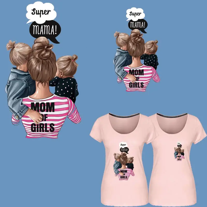 Нашивки на одежду сделай сам Переводные термонаклейки с надписью супер мама и